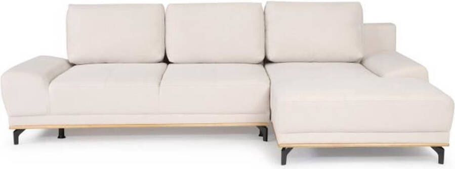 MiniMax Rechts converteerbare hoekbank 4 plaatsen campsay beige stof l 283 x d 164 x h 73 cm agathe