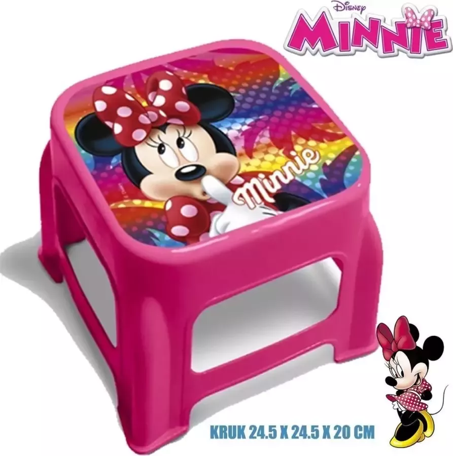 Minnie Mouse Disney Kunststof Kruk Roze 24 5 x 24 5 x 20 cm