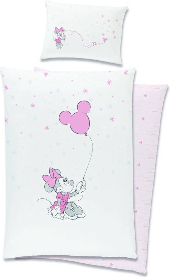 Minnie Mouse Prachtig Dinsey baby dekbedovertrek 100x135 (ledikant) 100% katoen hoogwaardig zacht en ademend huidvriendelijk ideaal voor de babykamer