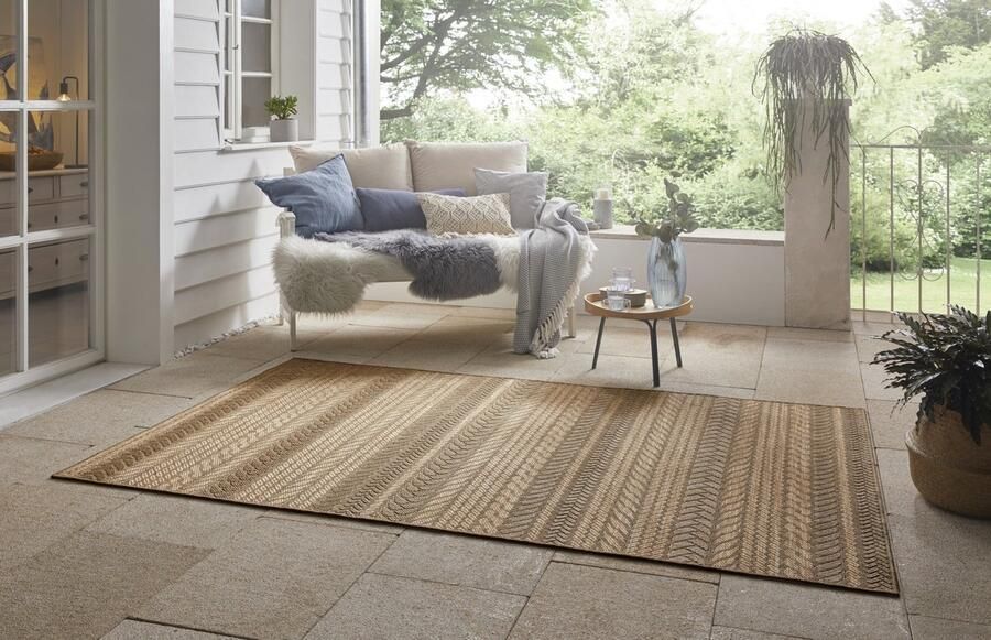 Mint rugs Flycarpets Jute look vloerkleed Binnen en buitenkleed Granado Beige Bruin 200x290 cm