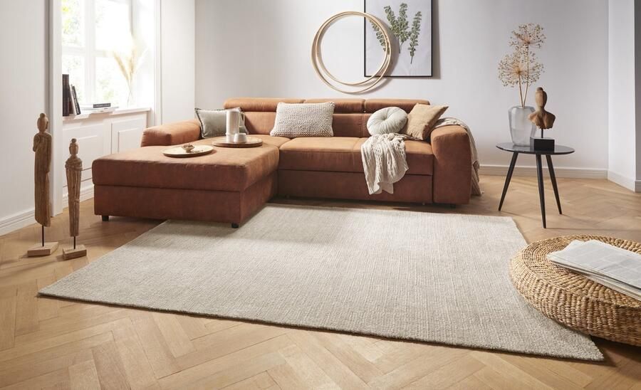 Mint rugs Flycarpets Laagpolig superzacht vloerkleed Uni Beige 80x250 cm