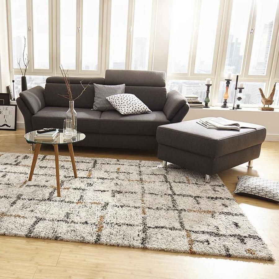 HANSE Home Hoogpolig vloerkleed Grid Shaggy boho flokati zacht modern woonkamer slaapkamer hal