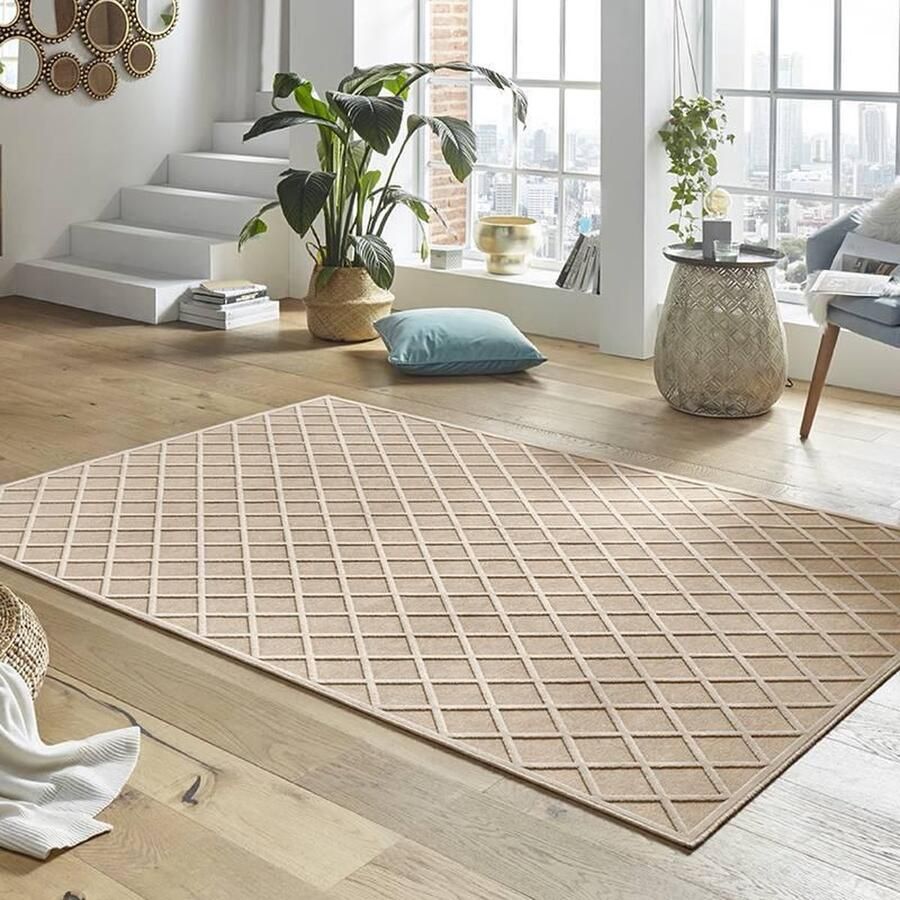 MINT RUGS Vloerkleed Danton Viscose glans reliëfstructuur woonkamer slaapkamer robuust onderhoudsarm rastermotief