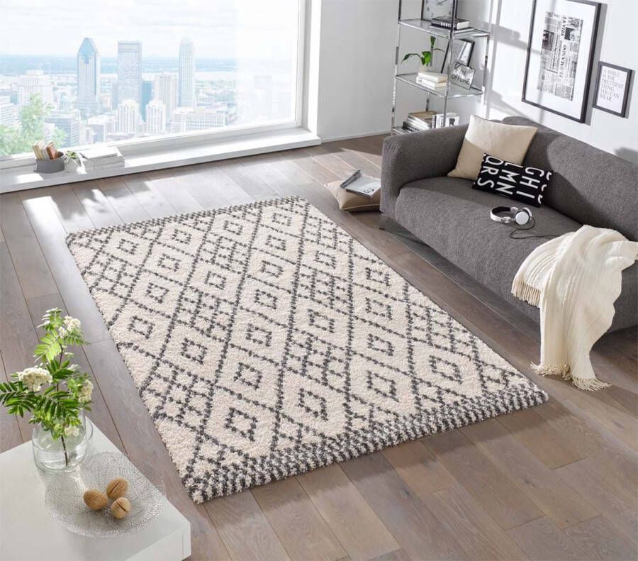 Mint rugs Modern design vloerkleed Chess crème grijs 160x230 cm