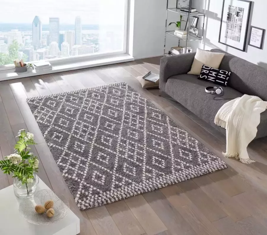 Mint rugs Modern design vloerkleed Chess grijs crème 160x230 cm - Foto 2