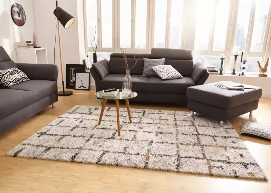 HANSE Home Hoogpolig vloerkleed Grid Shaggy boho flokati zacht modern woonkamer slaapkamer hal - Foto 2
