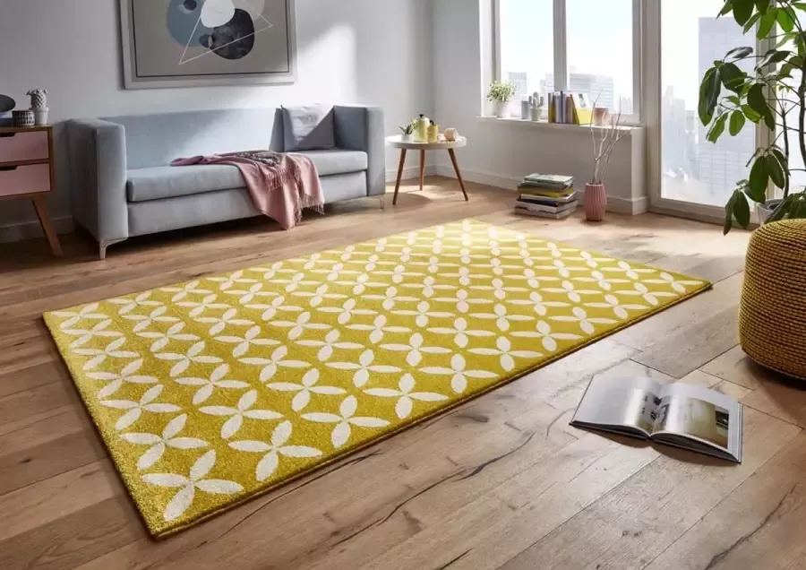 Mint rugs Modern vloerkleed Cross geel 120x170 cm