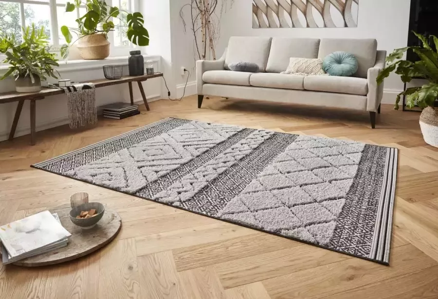 Mint rugs Vloerkleed 3D effect Todra zwart grijs 80x200 cm - Foto 2