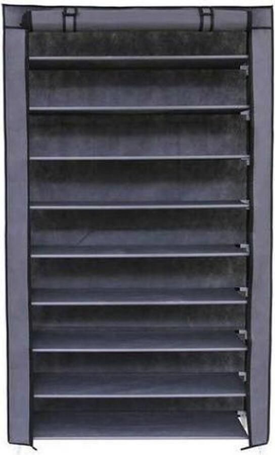 MIRA home Schoenenrek – Metalen Schoenenrek – Basic – Stof Grijs 88x28x160