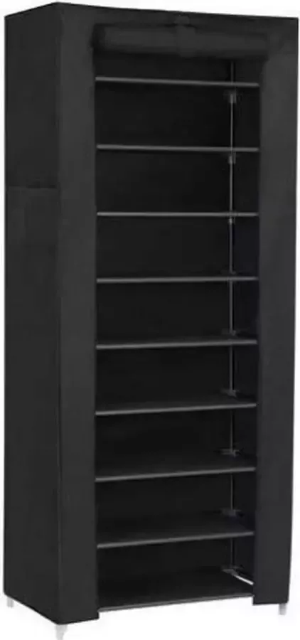 MIRA home Schoenenrek – Middelhoog Schoenenrek – Scandinavisch Staal – Zwart – 58x28x160