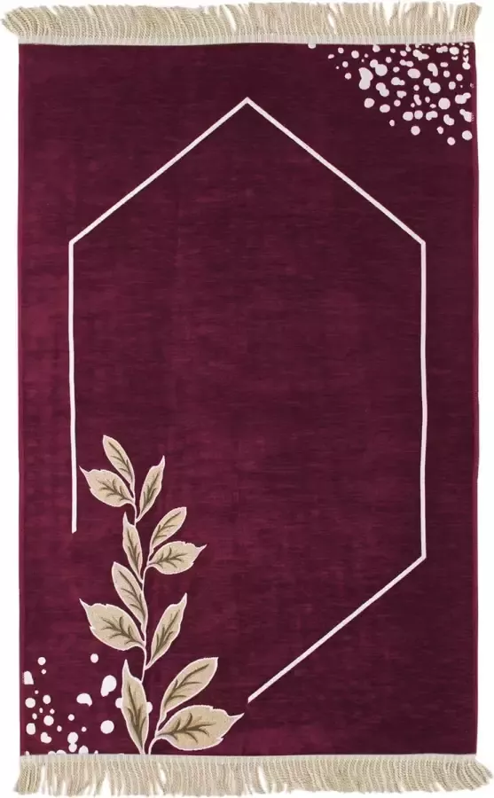 Mirac Gebedskleed Chenille met motief Paars