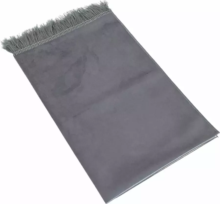 Mirac Gebedskleed Fluweel Dun Grijs