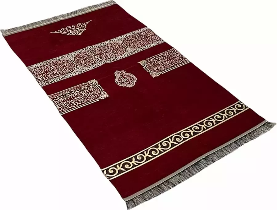 Mirac Gebedskleed met Kaba Design Bordeauxrood
