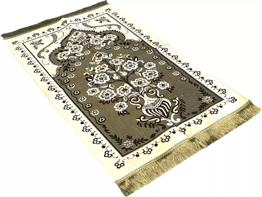 Mirac Gebedskleed met motief creme met donker bruin