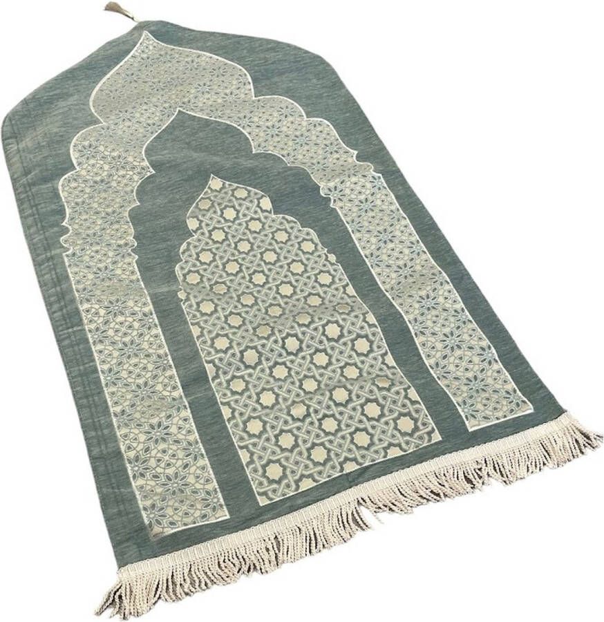 Mirac Luxe Gebedskleed Chenille met motief Mint