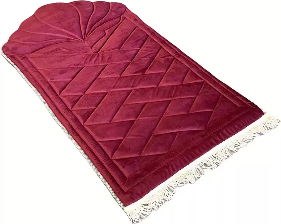 Mirac Luxe gebedskleed met voering bordeaux rood