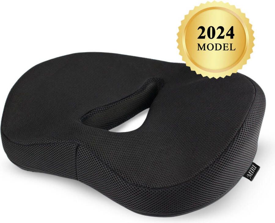 MiRi Zitkussen – Extreem comfortabel – Ergonomisch – Wigkussen – Donutkussen – Stuitkussen – Traagschuim – Memory Foam – Thuiswerken Auto stoel - Foto 2