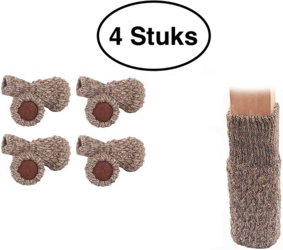 Miro Ecommerce Tafelpoot schoenen Gebreid – Poot sokjes – bescherming – beschermers – Doppen – Stoelpoot – Krasvrij – 4 stuks – Gebreid Grijs