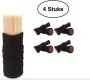Miro Ecommerce Tafelpoot schoenen Gebreid – Poot sokjes – bescherming – beschermers – Doppen – Stoelpoot – Krasvrij – 4 stuks – Gebreid Grijs - Thumbnail 1