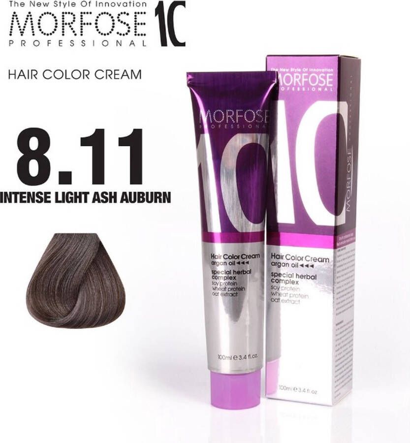 Mirplay Morfose Color Cream 8.11 Intense Light Ash Auburn 100ml Haarverf