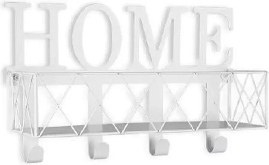 Mirrors and More MenM Decoratieve Kapstok met handige mand SALLY Oud wit