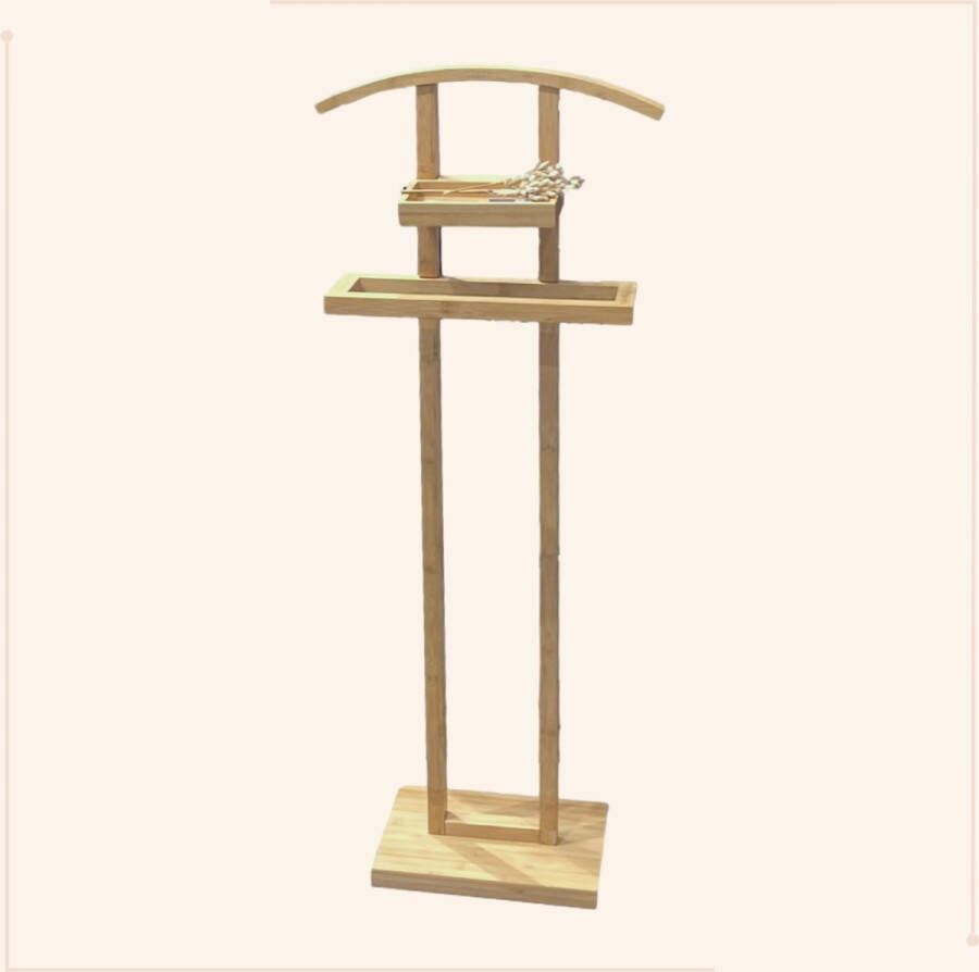 MISOU Dressboy Kledingstandaard Kledinghouder Kledingbutler Kledingrek Hout 114 cm Bamboe