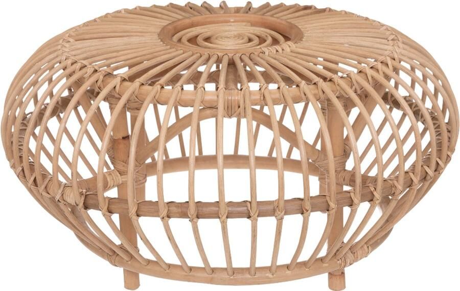 MISOU Bijzettafel Rond Salontafel Koffietafel Rotan Ibiza 74cm
