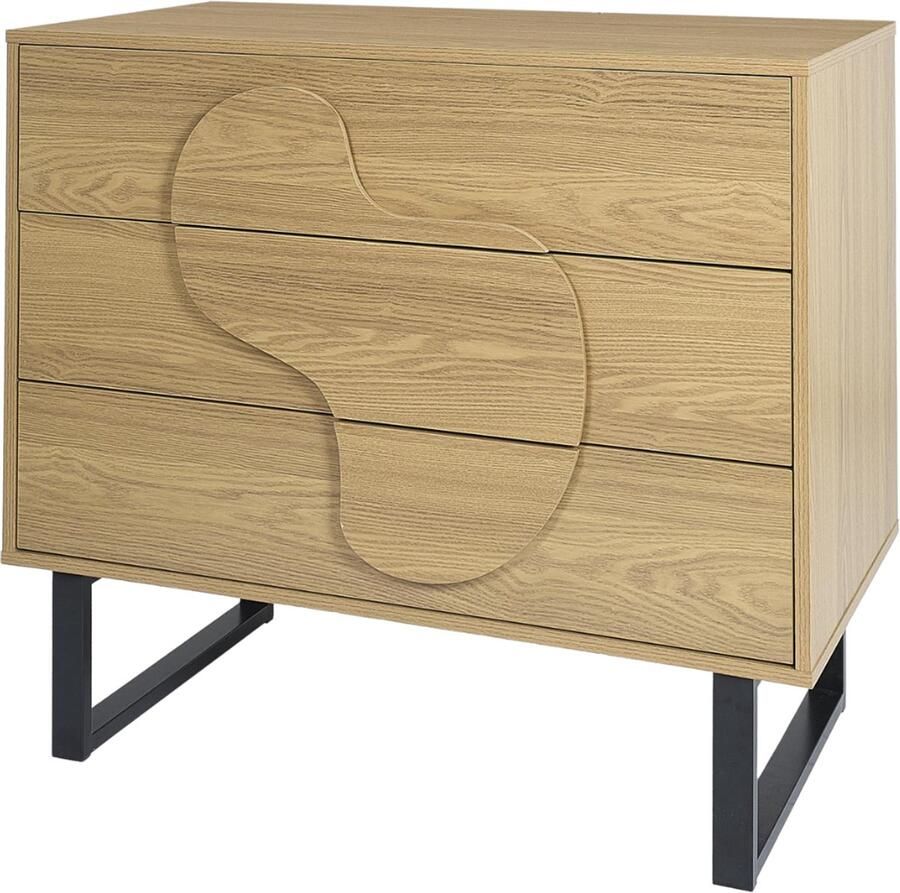 MISOU Calypso Ladekast Commode op Poten met 3 Lades Woonkamer Opbergkast Hout Kast