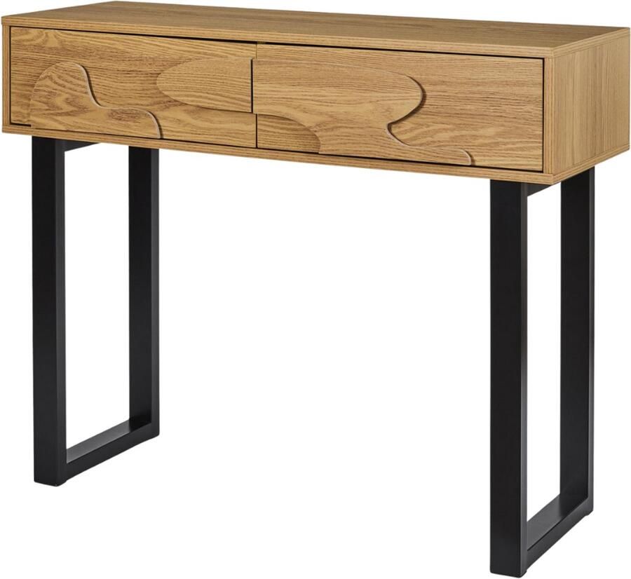 MISOU Calypso Sidetable Kaptafel Make up tafel Consoletafel Haltafel Woonkamer Wandtafel Hout Tafel met Lades