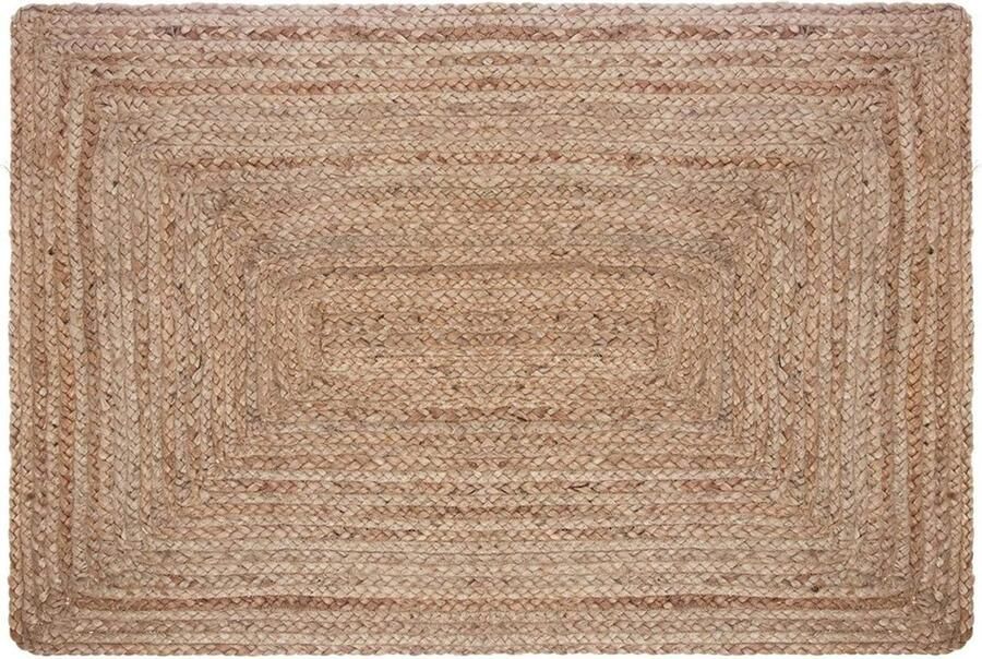 MISOU Jute Vloerkleed Rechthoek Gewoven Vintage Beige 60 x 90 cm MELY
