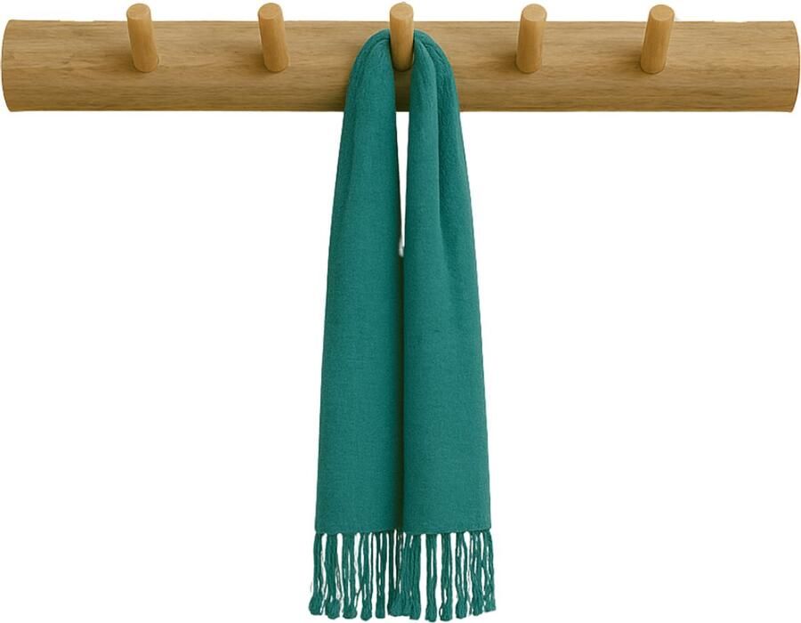 MISOU Kapstok Hangend 5 Haken Wandkapstok Teak Hout