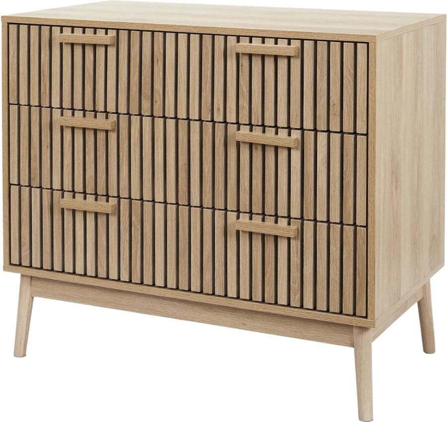 MISOU Klaus Commode Met Lades Opbergkast op Poten Wandkastje Opbergruimte Hal Kast Sidetable Hout