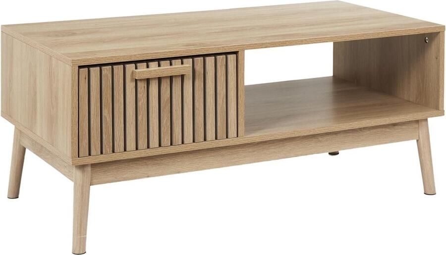 MISOU Klaus Salontafel Met Lade Opbergruimte -Koffietafel Tafel Hout Bijzettafel Woonkamer Table Basse de Salon -100x50cm - Foto 2