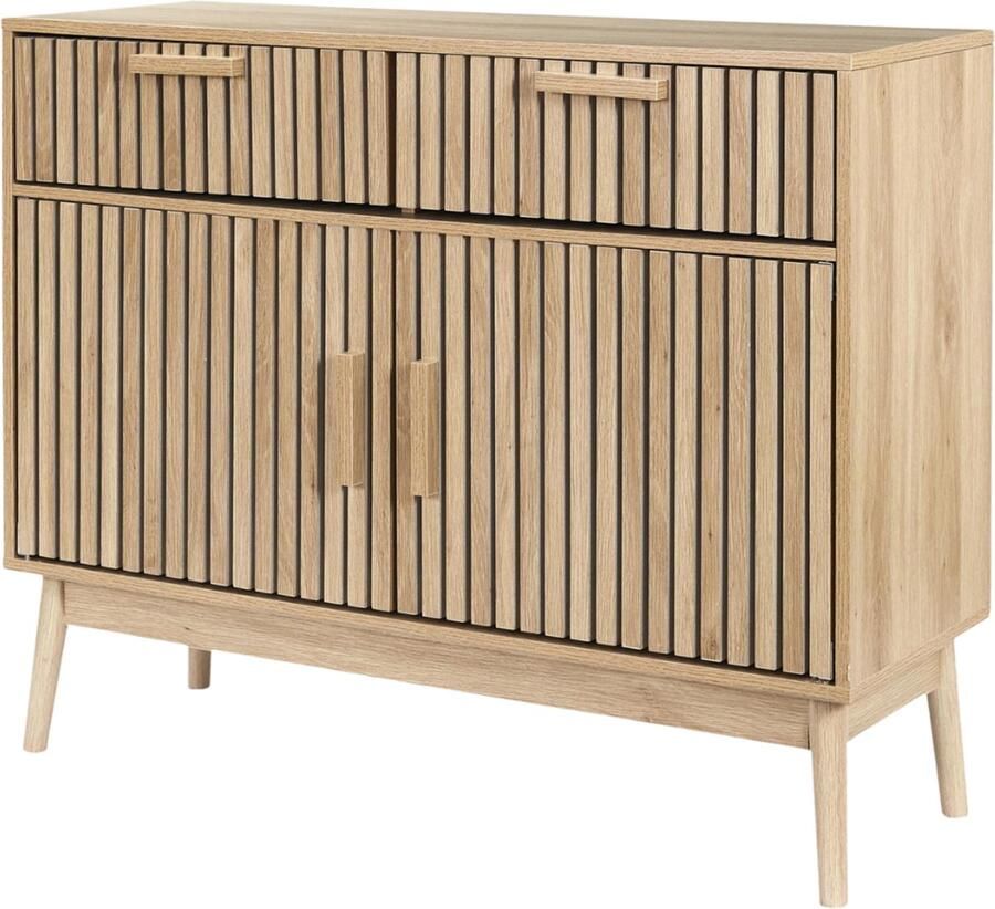 MISOU Klaus Wandkast Met Lades Opbergruimte Haltafel op Poten Opbergkast Consoletafel Sidetable Hout