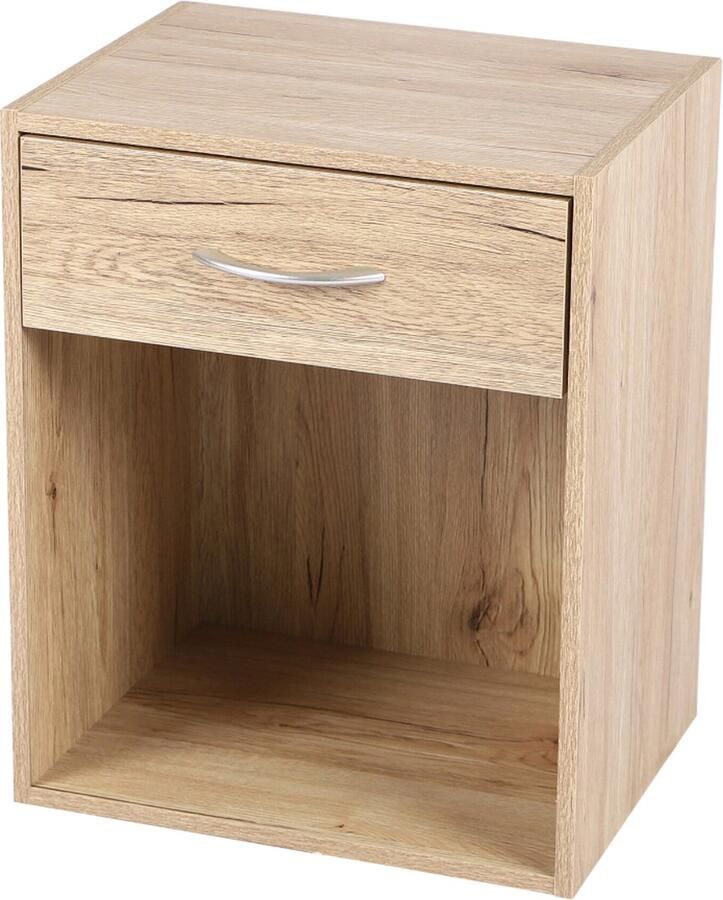 MISOU Nachtkastje met Lade Ladekastje Bruin Hout 39x30x48 cm