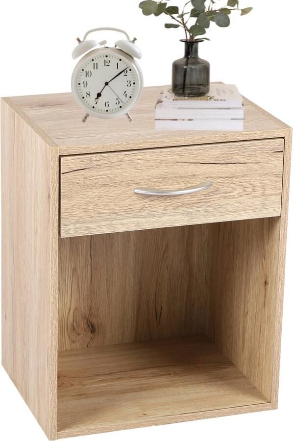 MISOU Nachtkastje met Lade Ladekastje Bruin Hout 39x30x48 cm - Foto 2