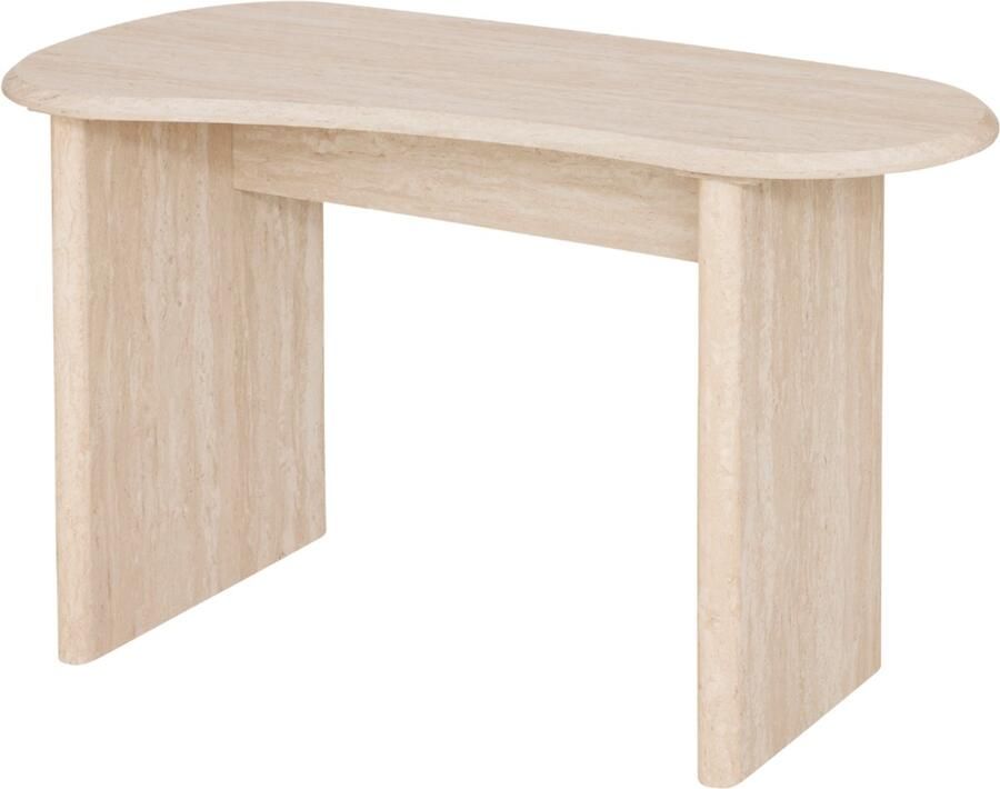 MISOU Sidetable Kaptafel 120x60x75cm Wandtafel Makeuptafel Consoletafel Haltafel Hout Travertine effect CELESTIA