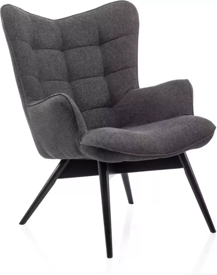 Mister Habitat Kopenhagen fauteuil zwart eiken onderstel wonder zwart 116