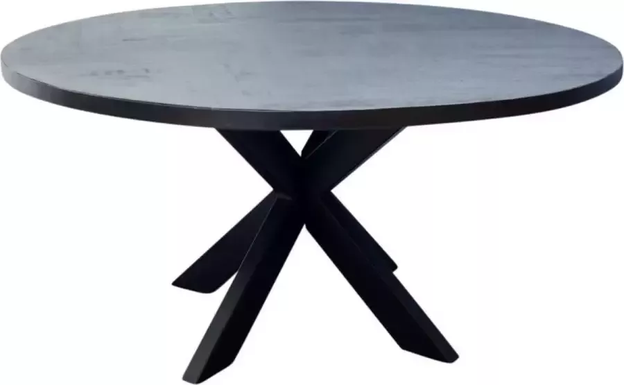 Mister Habitat MR. Habitat The Fishbone Z Eetkamertafel Rond Zwart Mangohout