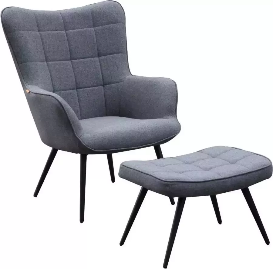 Mister Habitat O-worker fauteuil grijs met hocker