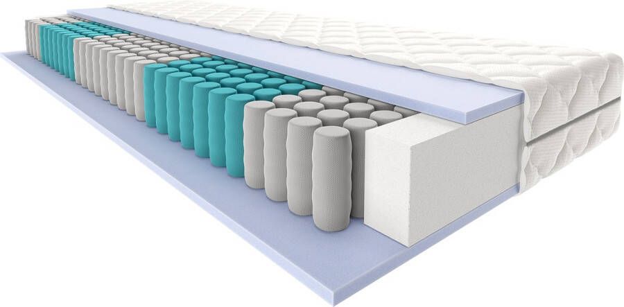 Mister Sandman Matras 90 x 200 cm Hoogte 21cm Pocketvering matras 90x200 met 7 zones Ergonomisch Gemiddeld Matras 90x200 eenpersoons Ademende Matrassen 90 x 200 Koudschuim matras geveerd