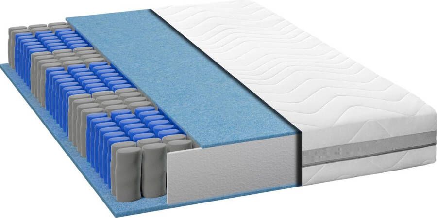 Mister Sandman Matras 90 x 200 cm Hoogte 24cm Pocketvering matras 90x200 met 7 zones Ergonomisch stevig of zeer stevig Matras 90x200 Tweepersoons Ademende Matrassen 90 x 200 Koudschuim matras geveerd