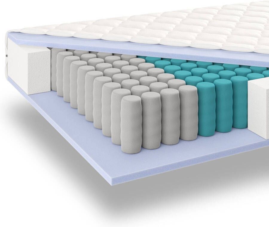 Mister Sandman Matras 90 x 200 cm Hoogte ca. 21 cm Pocketvering matras 90x200 Matrassen ergonomisch Pocketveer matras met koudschuim Matras eenpersoons Matras Stevig