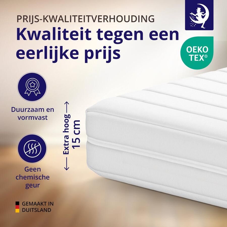 Mister Sandman Matras 80x190 7 zones koudschuim premium plus tijk 15 cm hoog Zacht - Foto 2