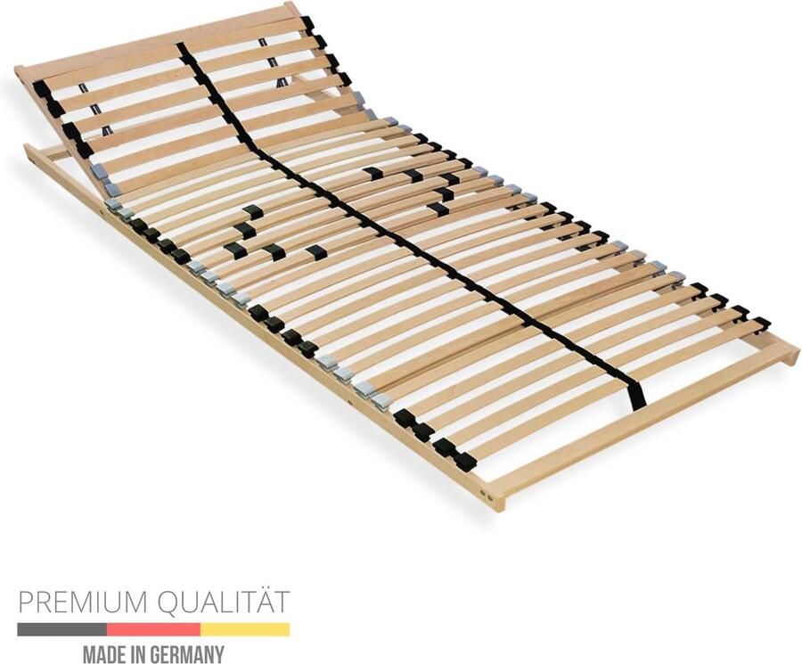 Mister Sandman Lattenbodem 120x200 cm 7 zones 28 latten verstelbaar hoofdeinde gemaakt van beuken- & berkenhout draagvermogen ca. 150kg bedbodem