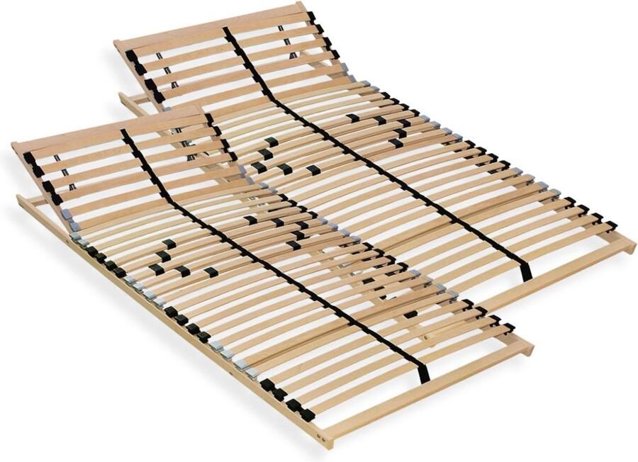 Mister Sandman Lattenbodem 160x200 cm (2 x 80x200 cm) 7 zones 28 latten verstelbaar hoofdeinde gemaakt van beuken- & berkenhout draagvermogen ca. 150kg bedbodem