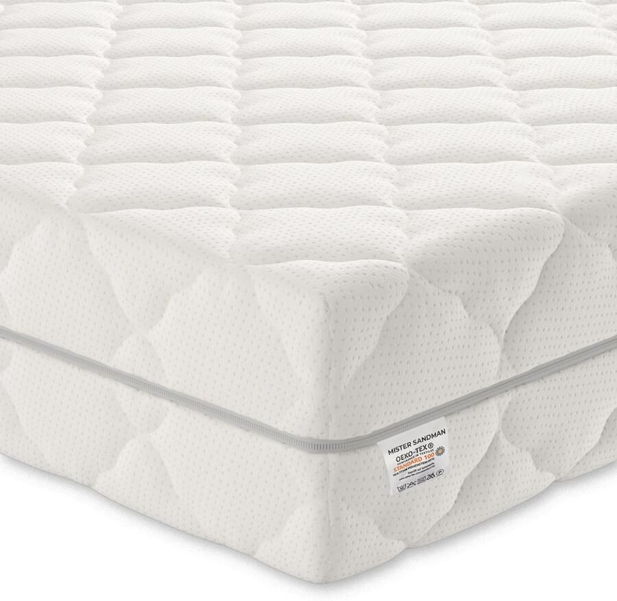 Mister Sandman Matras 100 x 200 cm Hoogte 21cm Pocketvering matras 100x200 met 7 zones Ergonomisch Gemiddeld Matras 100x200 eenpersoons Ademende Matrassen 100 x 200 Koudschuim matras geveerd