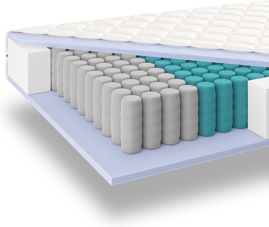 Mister Sandman Matras 140 x 190 cm Hoogte 21cm Pocketvering matras 140x190 met 7 zones Ergonomisch Gemiddeld Matras 140x190 Twijfelaar Ademende Matrassen 140 x 190 Koudschuim matras geveerd - Foto 2