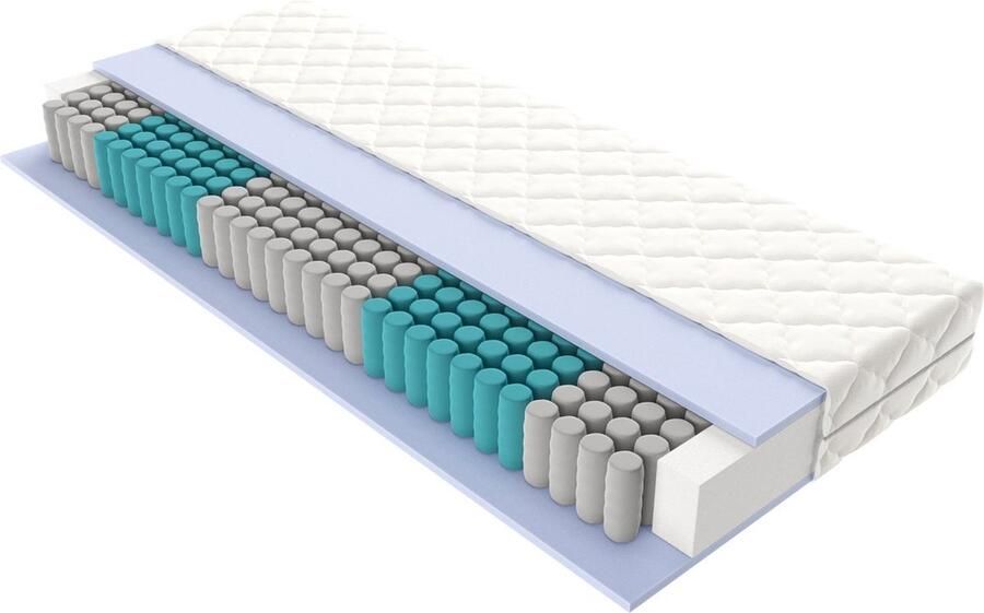 Mister Sandman Matras 160 x 200 cm Hoogte 21cm Pocketvering matras 160x200 met 7 zones Ergonomisch Gemiddeld of Medium stevig Matras 160x200 Tweepersoons Ademende Matrassen 160 x 200 Koudschuim matras geveerd - Foto 2