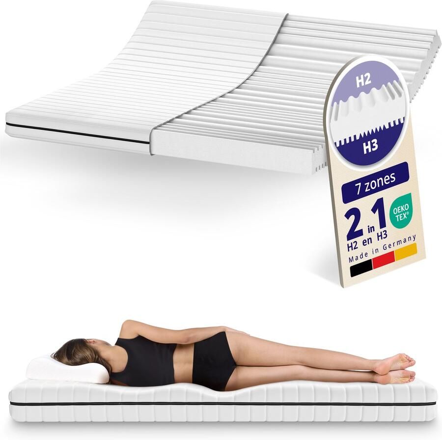 Mister Sandman Matras 180 x 200 cm Hoogte ca. 15 cm Ergonomische matras Koudschuimmatras met 7 zones Matras 180 x 200 tweepersoons Ademende matrassen Matras Zacht - Foto 5